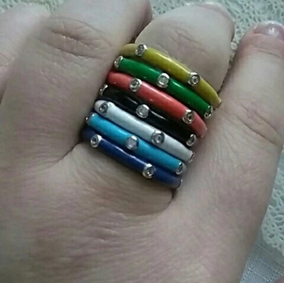 NEW Black Ceramic Stacking Ring | 925 Sterling Silver - Picture 3 of 16